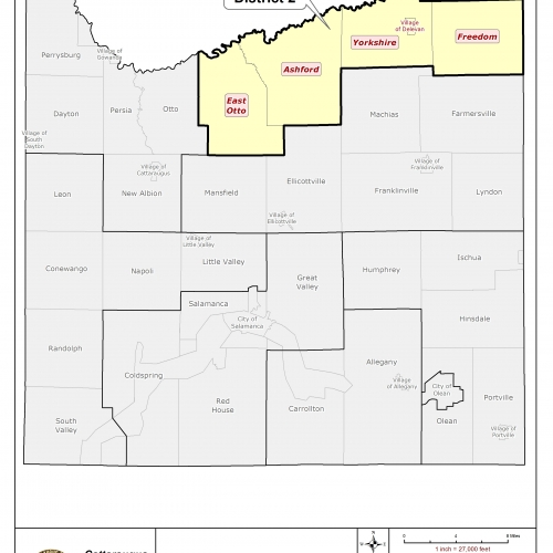 Map of Legislative District 2 in Cattaraugus County