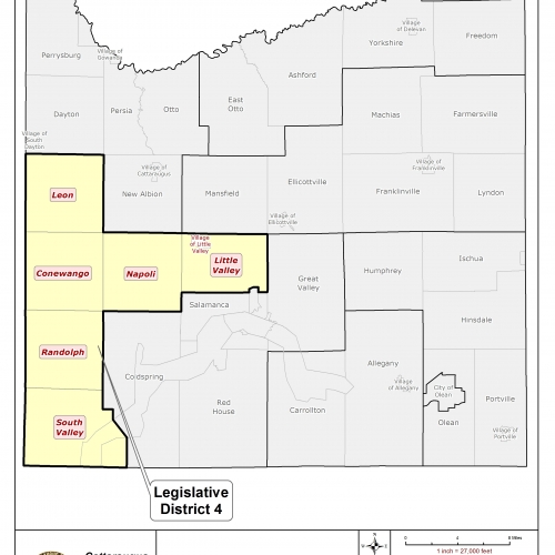 Map of Legislative District 4 in Cattaraugus County