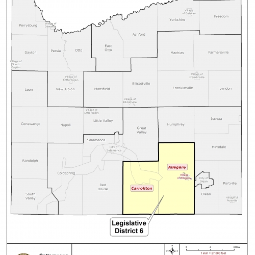 Map of Legislative District 6 in Cattaraugus County