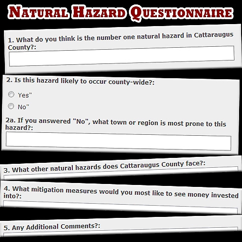 Preview of 2012 Natural Hazard Questionnaire for Cattaraugus County