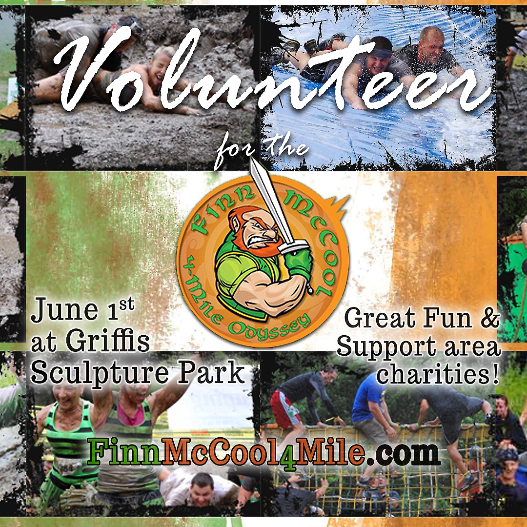 Volunteer for the Finn McCool 4-Mile Odyssey event at Griffis Sculpture Park