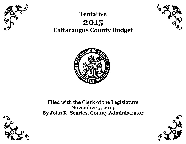 Cover of the 2015 Tentative Cattaraugus County Budget