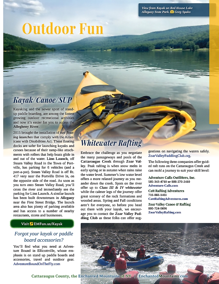 Page 7 of the 2016 Activities Guide for Cattaraugus County