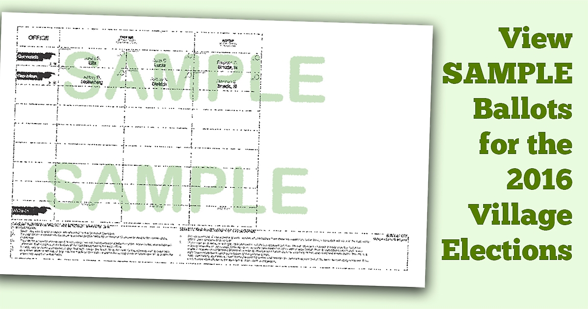 View SAMPLE ballots in the 2016 Village Elections