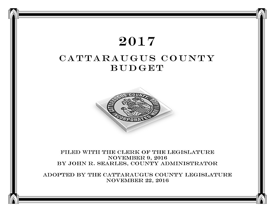 Cover of the 2017 Cattaraugus County Budget