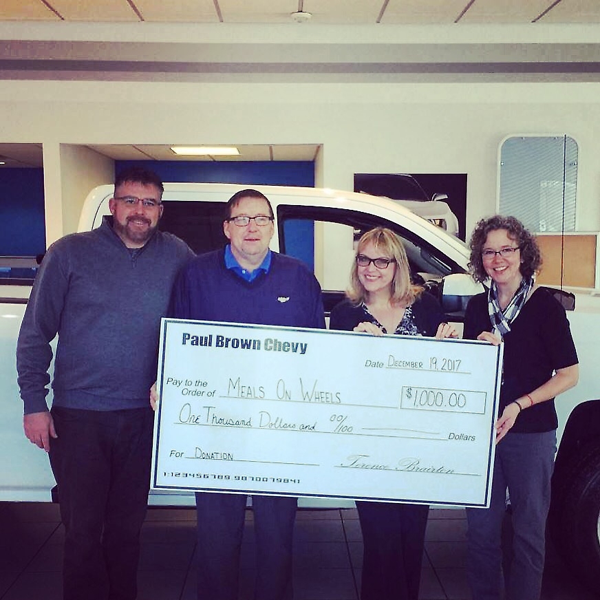 Dec. 19, 2017 Paul Brown Chevrolet donation to Meals on Wheels/Friends of Aging