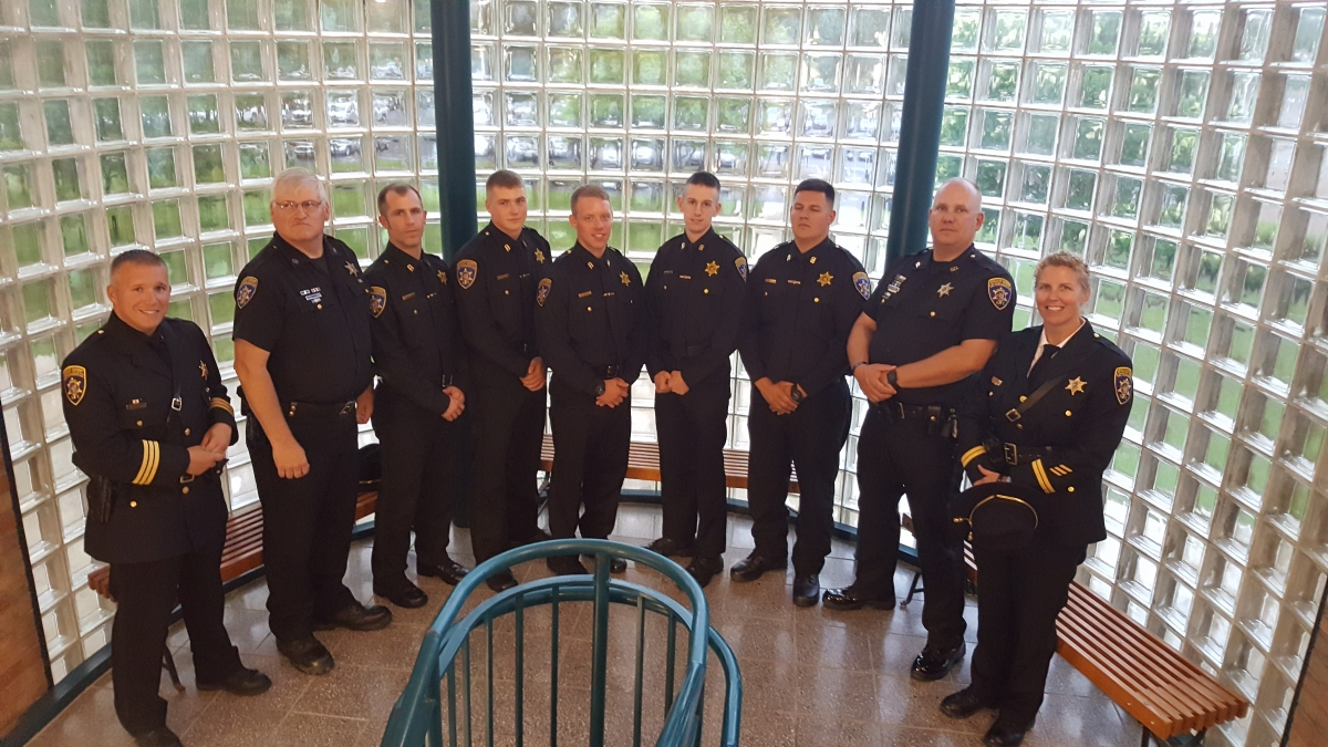 Left to Right: Cpt. Jordan Haines, Deputy Richard Love, Brandon Snyder, Richard Love II, Brandon Groth, Matthew Yanda, Zachary Petrichko, Deputy David Schuman, Lt. Melanie Churakos