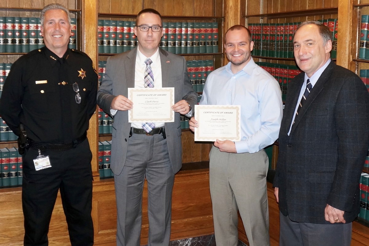 Albany Co. Undersheriff, William Cox, Sergeant Clark Parry, Deputy Joseph Miller, Sheriff's Institute Executive Director, Chris O'Brien