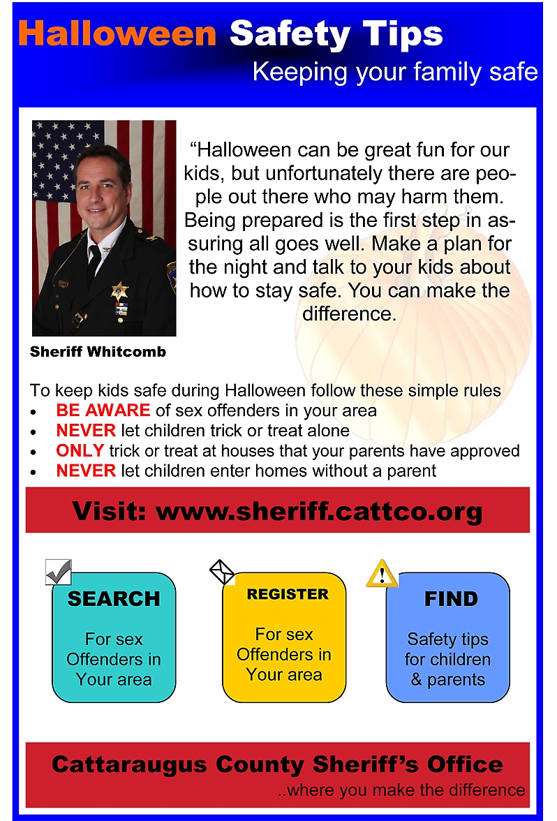 Halloween Safety Tips 2011 Poster for Cattaraugus County, NY