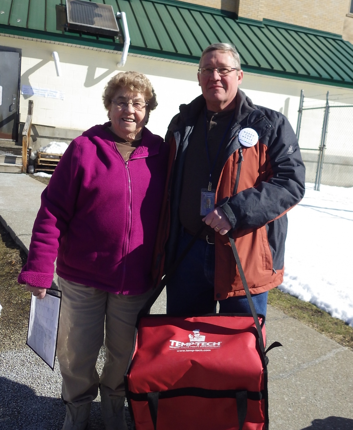 Legislator Koch with MOW volunteer Lou Chapman