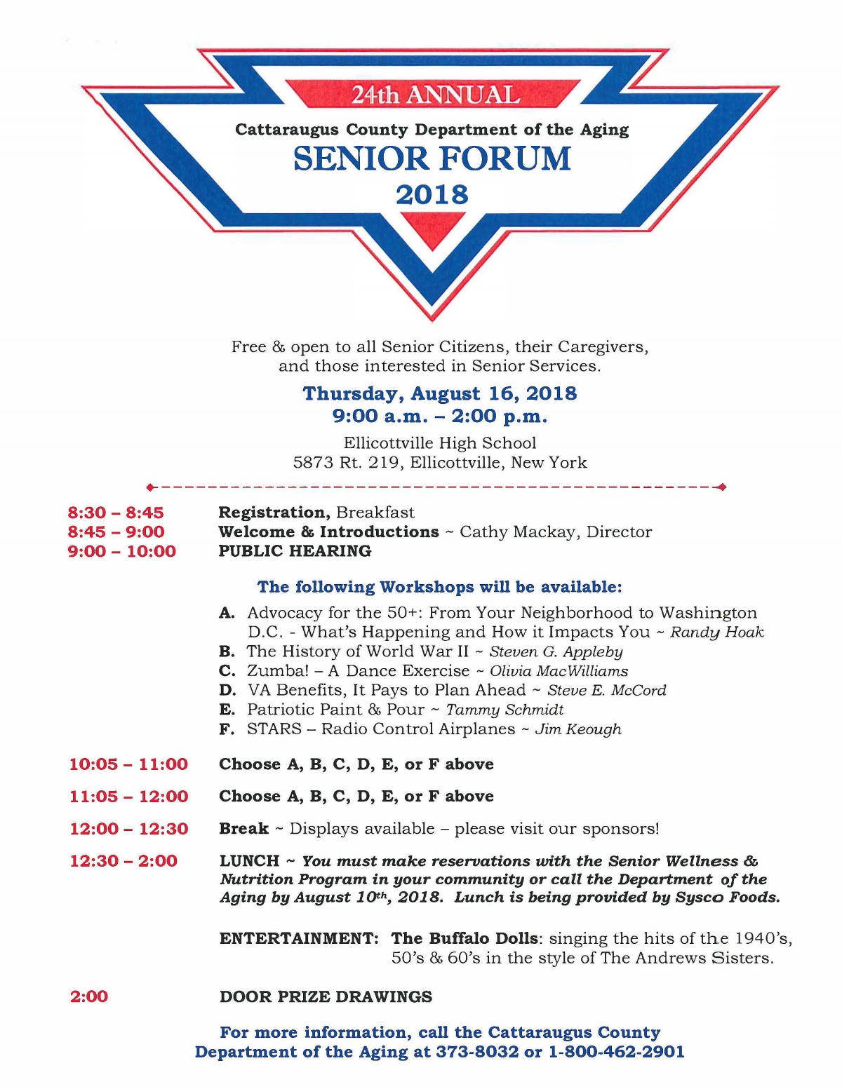 Cattaraugus County's Senior Forum 2018 and Public Hearing