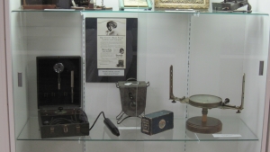 Miscellaneous items in a display at the Cattaraugus County Museum