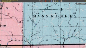 Zoom in of Mansfield on 1840 map