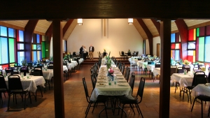 Dinner Tables set and ready for guests