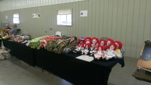 Nancy's raggedy Ann & Andy dolls, blankets, and useful cloth items