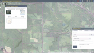 Screenshot of Aerial Topographic view on version 3 of the Parcel Viewer