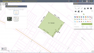 Screenshot of Draw and Measure tool on version 3 of the Parcel Viewer