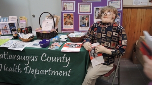 Mauve, of the Health Department, at the Farmer-Neighbor Dinner