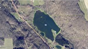 Screenshot Outdoor Map Viewer showing Cabic Pond, topography lines, bathymetry