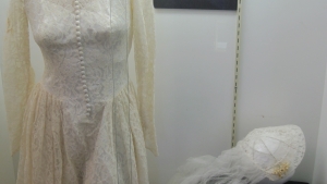 Gown worn by Maria Marra of Olean for her marriage to Wilfried Nash, Jr.