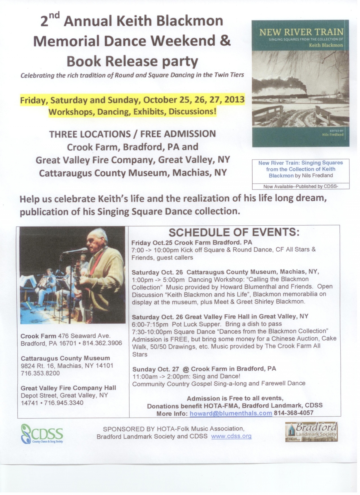 Poster for the 2nd Annual Keith Blackmon Memorial Dance Weekend Oct. 25-27, 2013