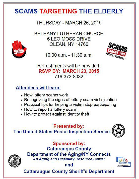 Poster for SCAMS Targeting the Elderly