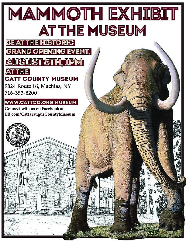 Poster for the Grand Opening of Mammoth Event at the Cattaraugus County Museum