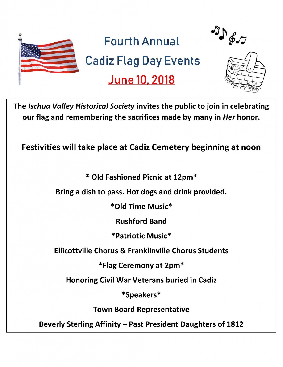 Flag Day Celebration at Cadiz Cemetery Franklinville