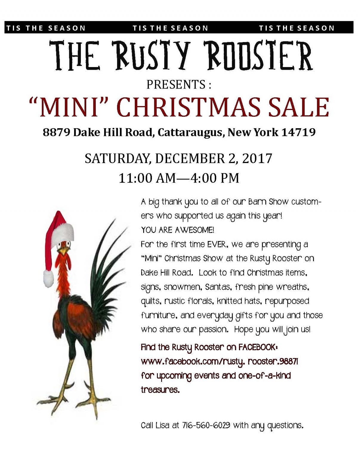 Rusty Rooster Mini Christmas Sale