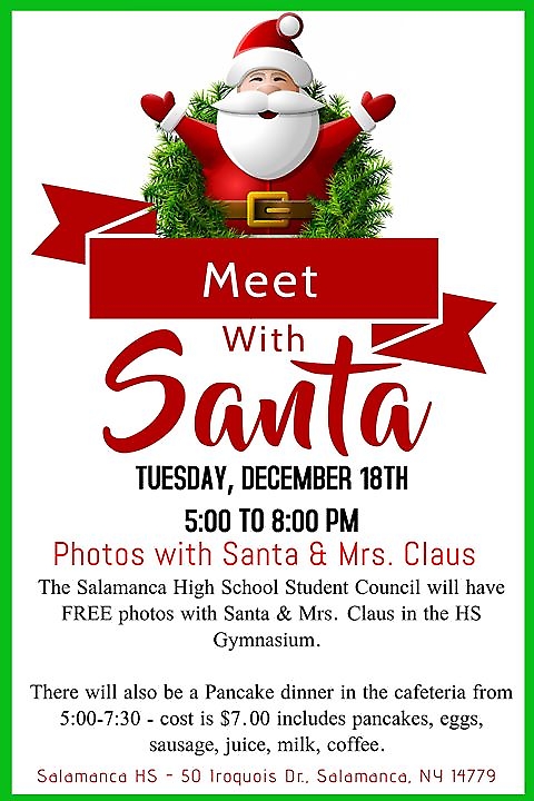 Photos with Santa at Salamanca High School