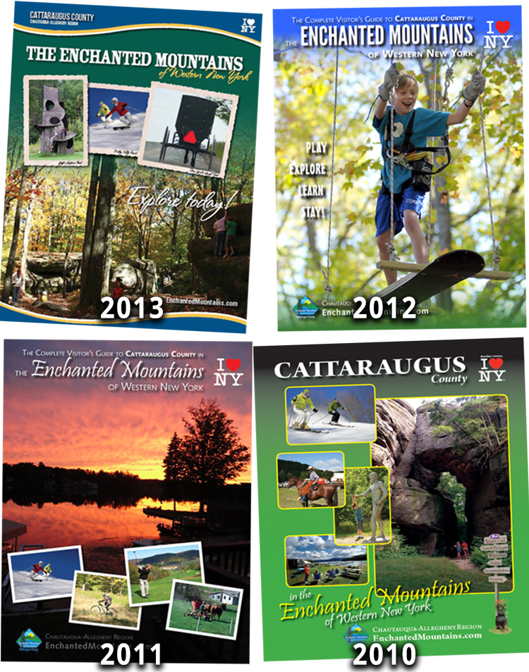 Cover of some past Activities Guides to Cattaraugus County